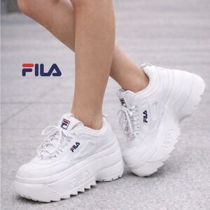 SOLD Fila Distributor 2 Platform White Chunky Sneakers